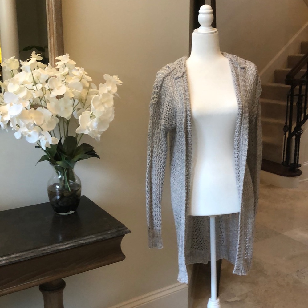 Grey Aerie Knit Hoodie Cardigan